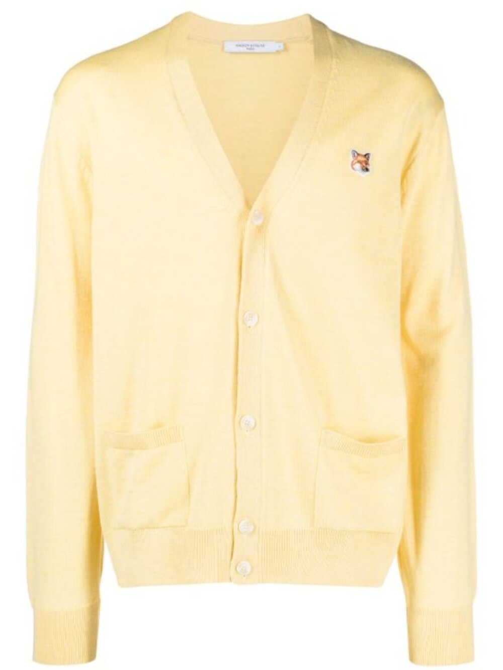 Maison Kitsuné Fox Head-patch knitted cardigan